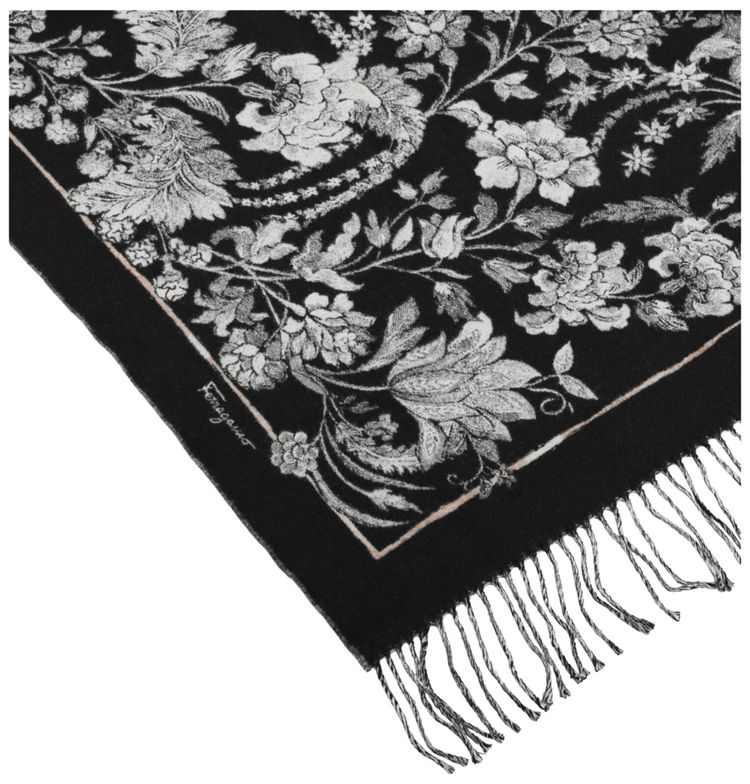 Ferragamo Leopard Baroque Print Throw Blanket Multicolor