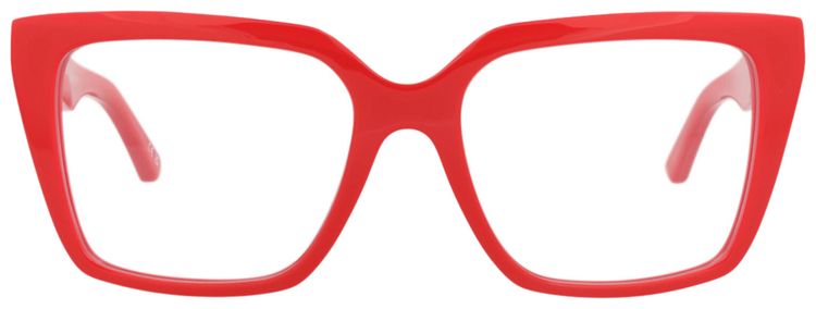Balenciaga Square Frame Acetate Optical Frames RedTransparent