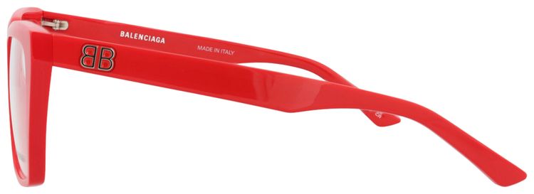 Balenciaga Square Frame Acetate Optical Frames RedTransparent