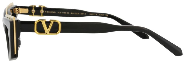 Valentino Cat Eye Frame AcetateTitanium Sunglasses BlackGrey