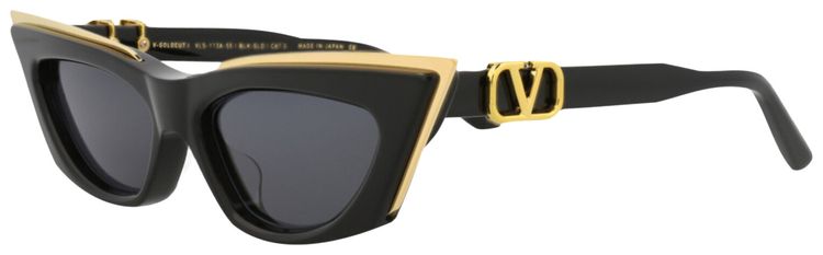 Valentino Cat Eye Frame AcetateTitanium Sunglasses BlackGrey