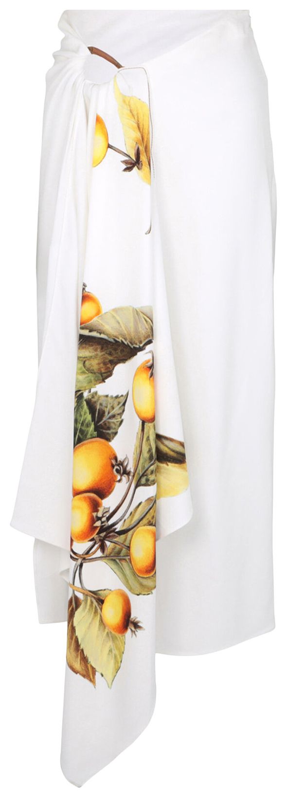 Ferragamo Asymmetrical Draped Skirt Bone