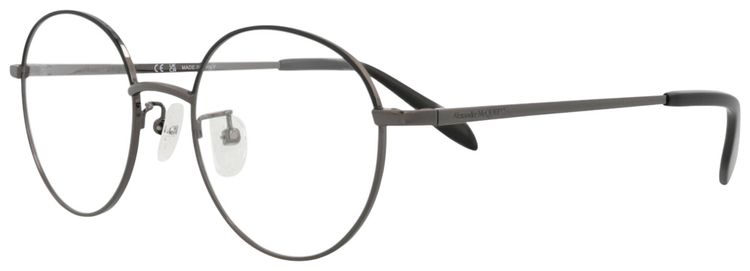 Alexander McQueen Round Frame Metal Optical Frames RutheniumTransparent