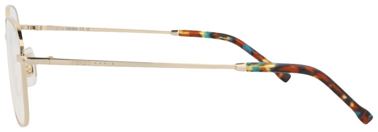 Kenzo Square Frame Metal Optical Frames GoldTransparent