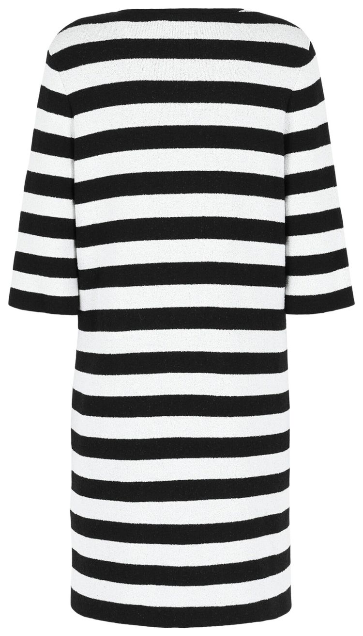 Ferragamo Double Breasted Striped Print Dress White