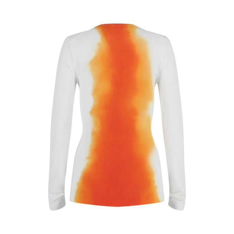 Ferragamo Ombre Knit Long Sleeve Top White