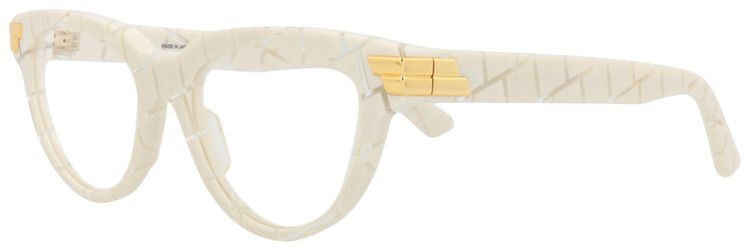 Bottega Veneta Cat Eye Frame Acetate Optical Frames IvoryTransparent