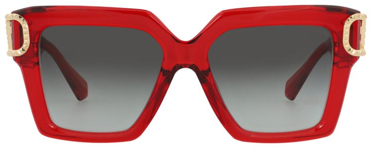 Valentino Square Frame Acetate Sunglasses RedGrey