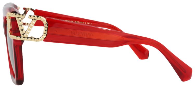 Valentino Square Frame Acetate Sunglasses RedGrey