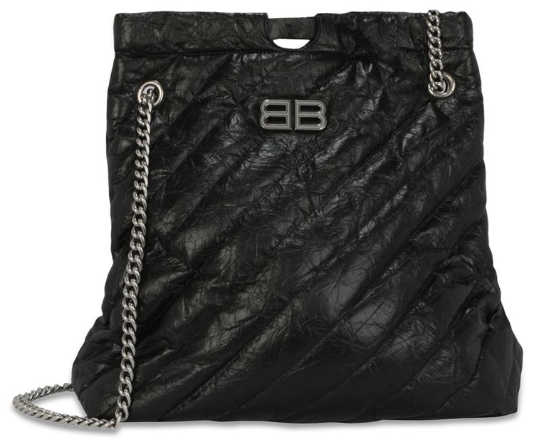 Balenciaga Crush Quilted Medium Tote Black