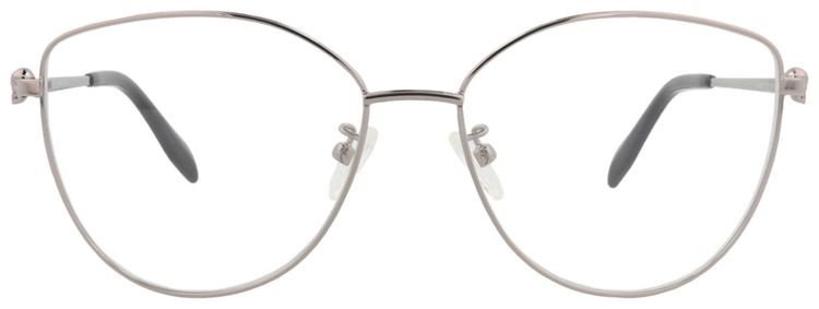 Alexander McQueen Cat Eye Frame Metal Optical Frames RutheniumTransparent