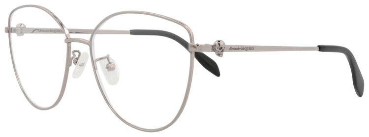 Alexander McQueen Cat Eye Frame Metal Optical Frames RutheniumTransparent