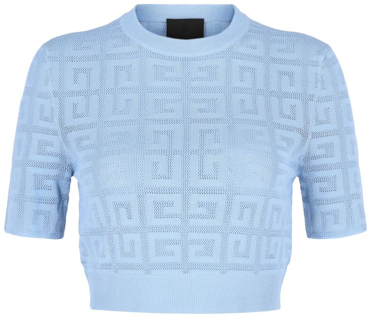 Givenchy 4G Monogram Crop Sweater Blue
