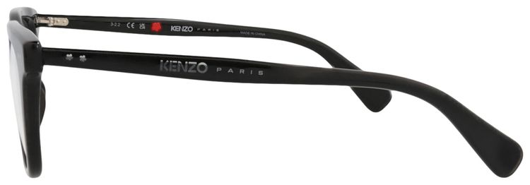 Kenzo Square Frame Acetate Optical Frames BlackTransparent