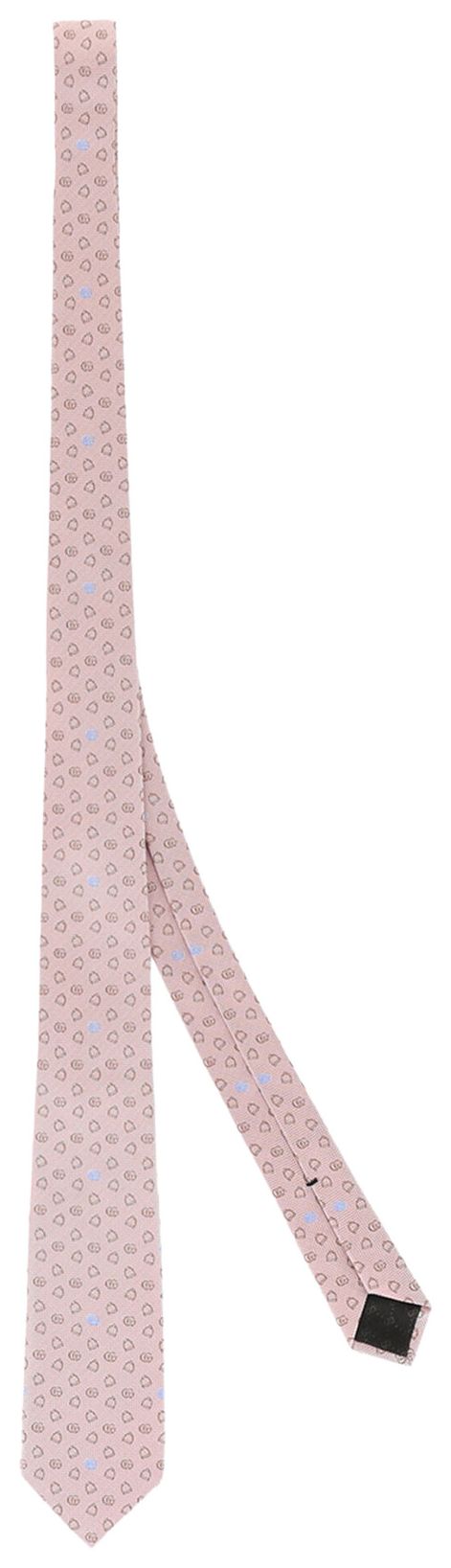 Gucci Silk Jacquard Tie Pink Beige