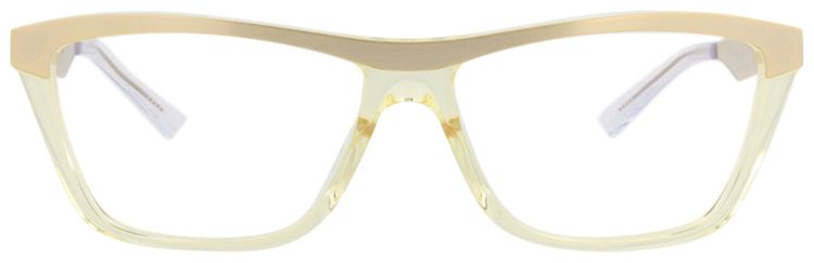 Bottega Veneta Cat Eye Frame Metal Optical Frames GoldTransparent