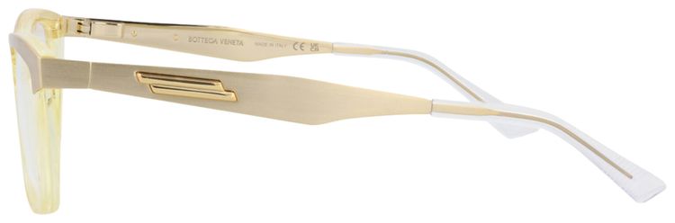 Bottega Veneta Cat Eye Frame Metal Optical Frames GoldTransparent