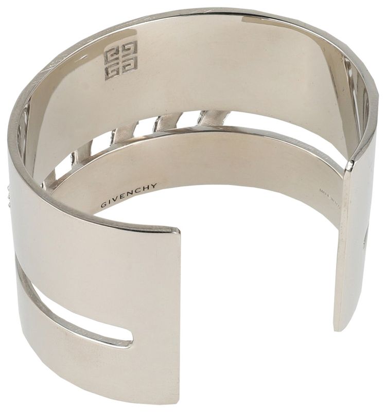 Givenchy Stitch Cuff Bracelet In Metal With Crystals Silver