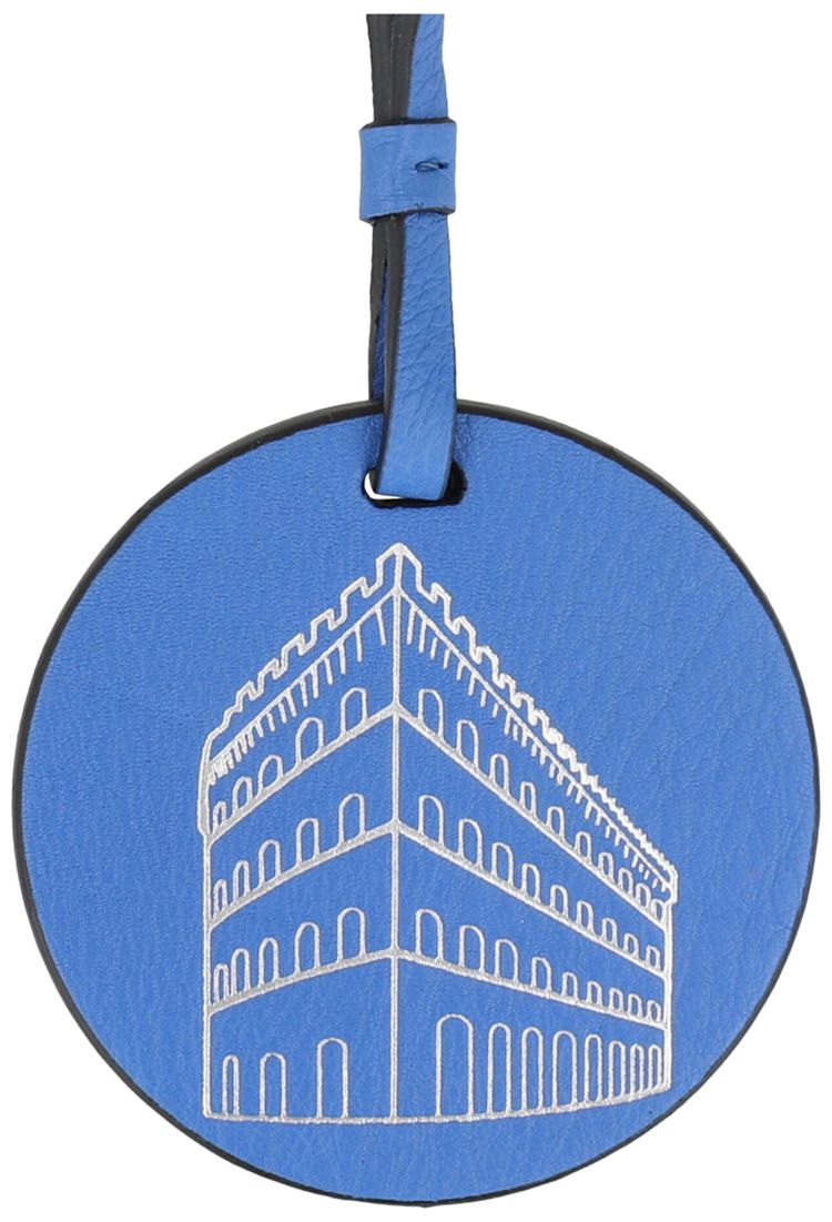 Ferragamo Embossed Palazzo Spini Feroni Leather Charm Blue