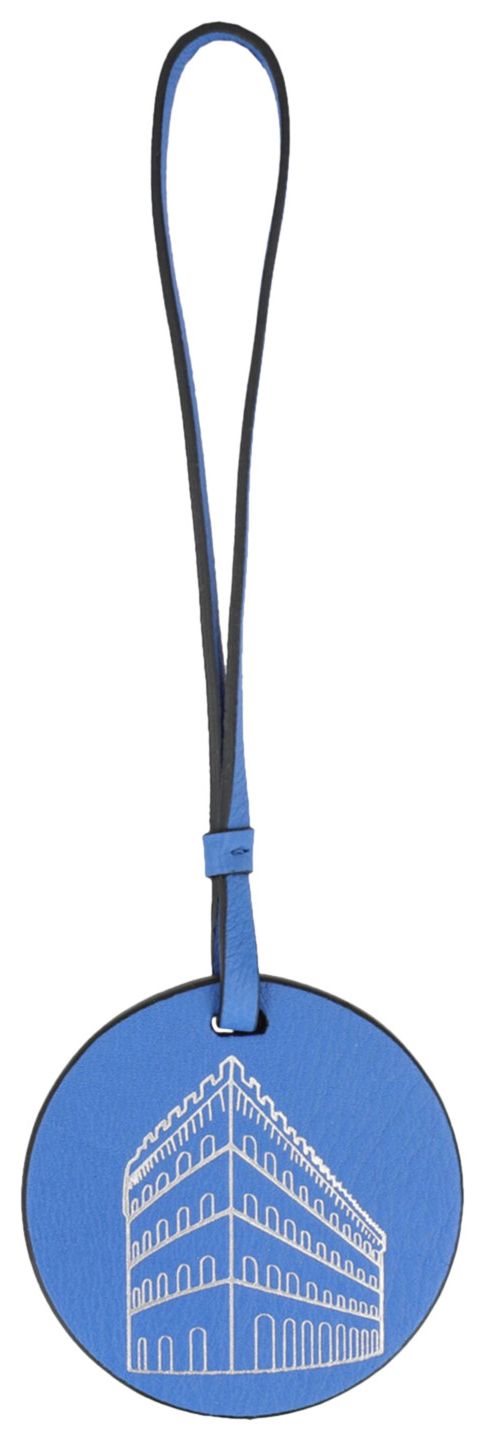 Ferragamo Embossed Palazzo Spini Feroni Leather Charm Blue