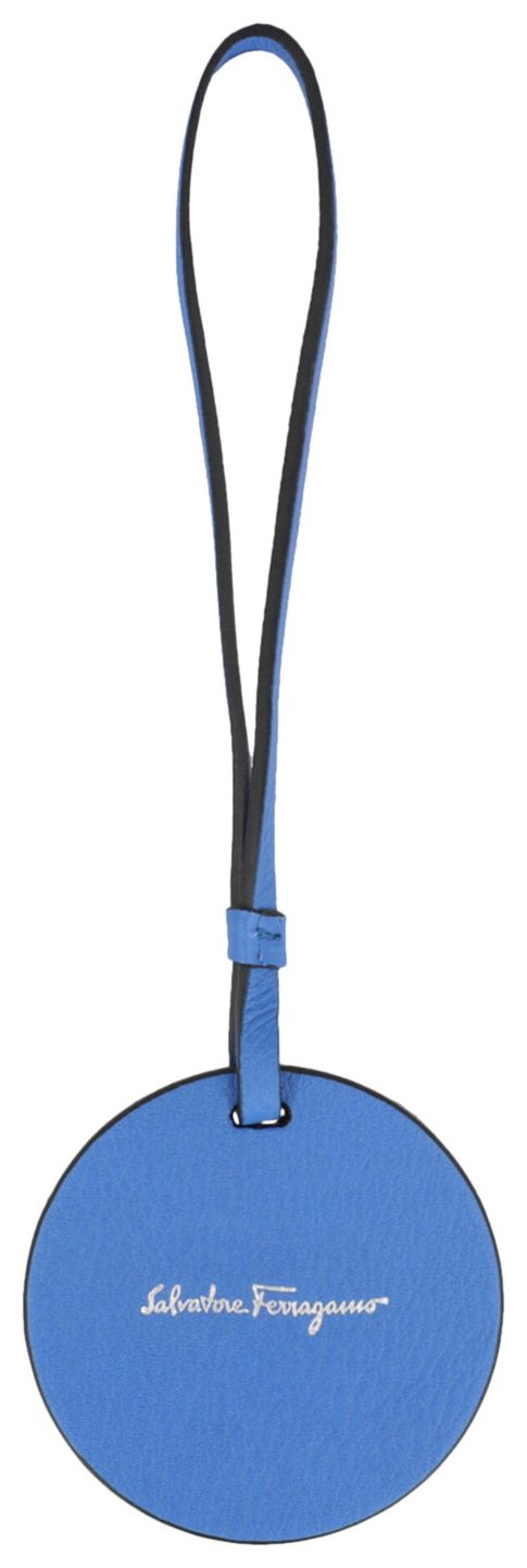 Ferragamo Embossed Palazzo Spini Feroni Leather Charm Blue