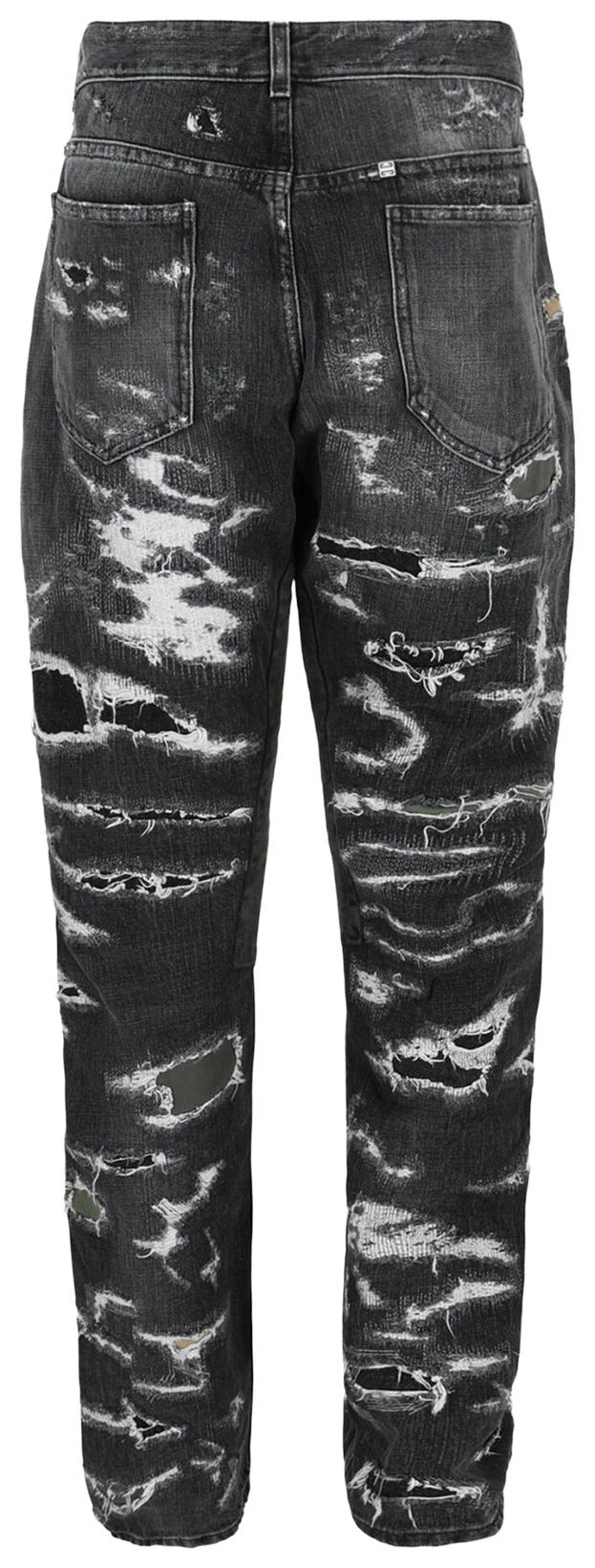 Givenchy Straight Fit Distressed Jeans Black