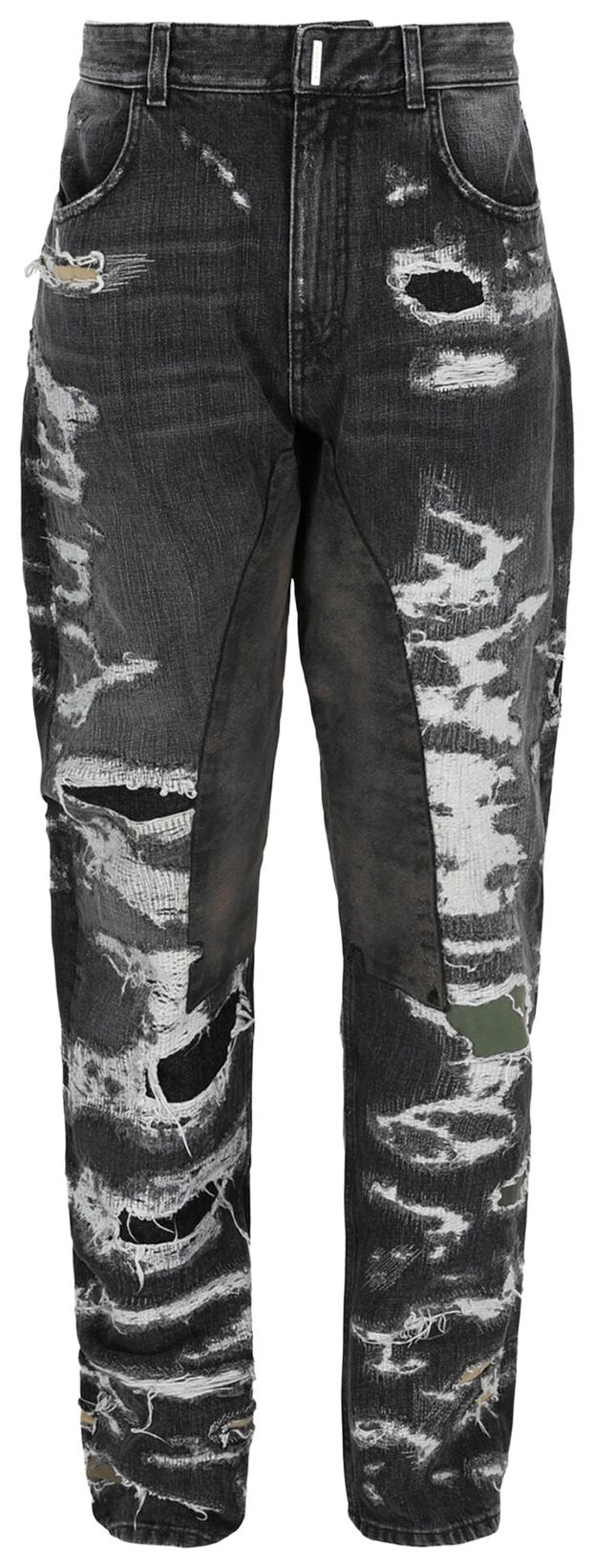 Givenchy Straight Fit Distressed Jeans Black