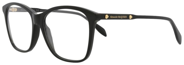 Alexander McQueen Square Frame Acetate Optical Frames BlackTransparent
