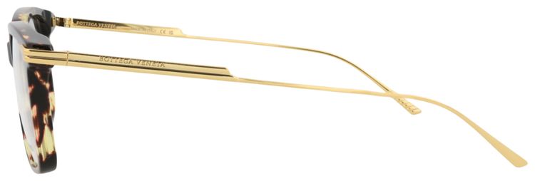 Bottega Veneta Square Frame Acetate Optical Frames HavanaGoldTransparent