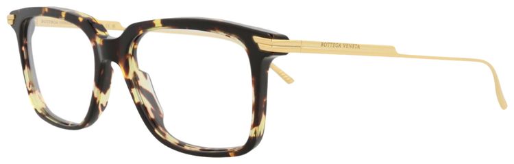 Bottega Veneta Square Frame Acetate Optical Frames HavanaGoldTransparent