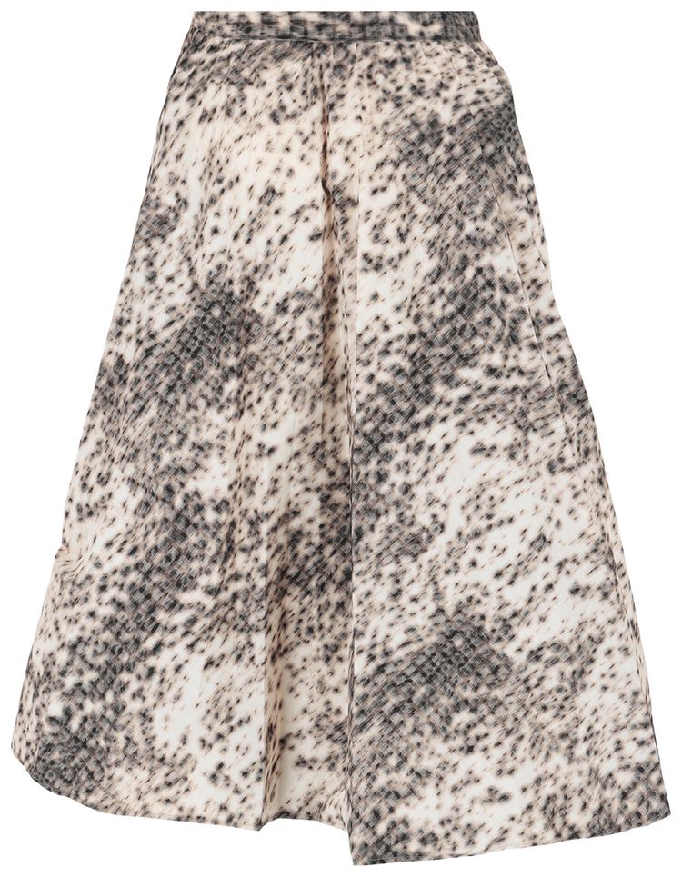 Givenchy Printed Pleated Midi Skirt Natural Brown