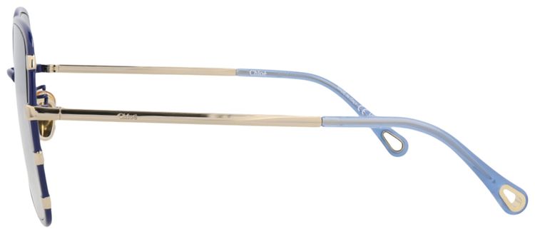 Chloe Square Frame Metal Sunglasses GoldBlue