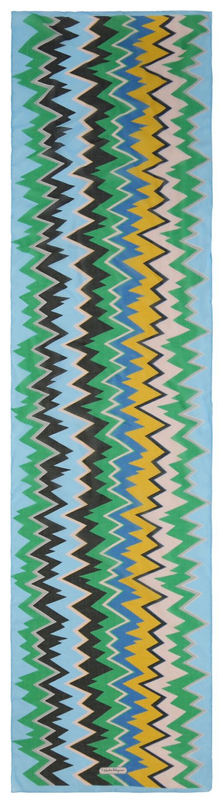 Ferragamo Zig Zag Print Scarf Multicolor
