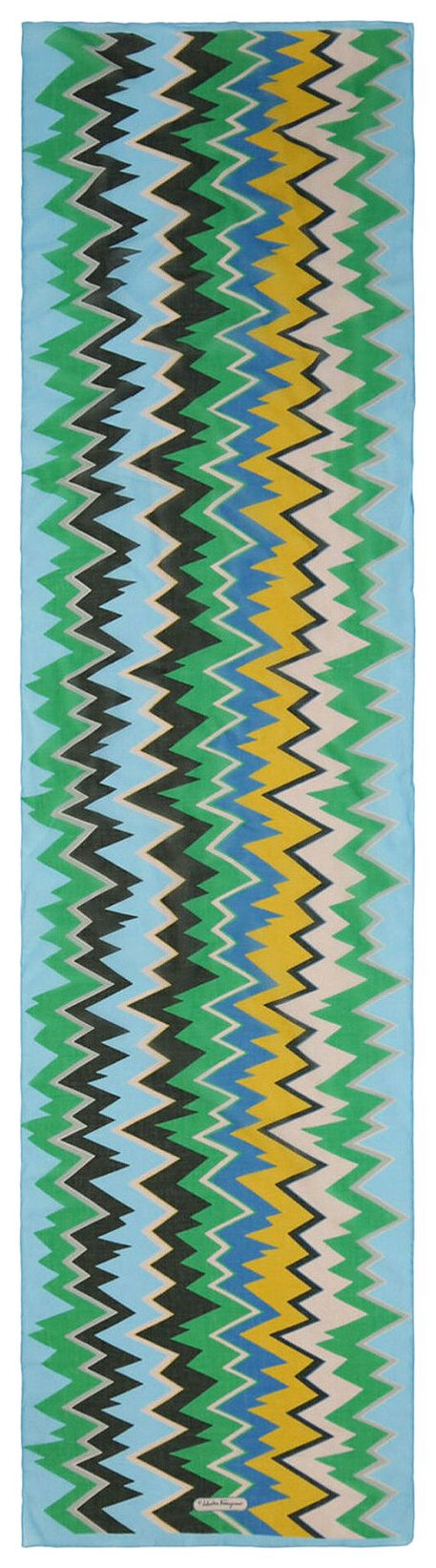 Ferragamo Zig Zag Print Scarf Multicolor
