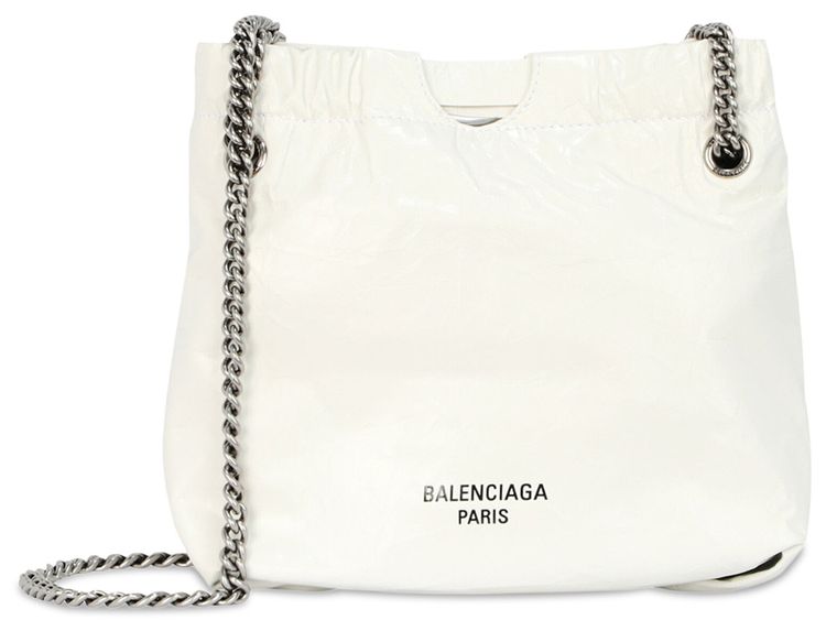 Balenciaga Crush XS Leather Tote Optic White