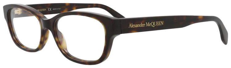 Alexander McQueen Square Frame Acetate Optical Frames HavanaTransparent