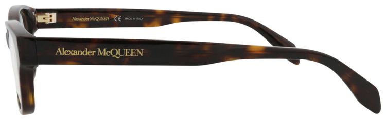 Alexander McQueen Square Frame Acetate Optical Frames HavanaTransparent