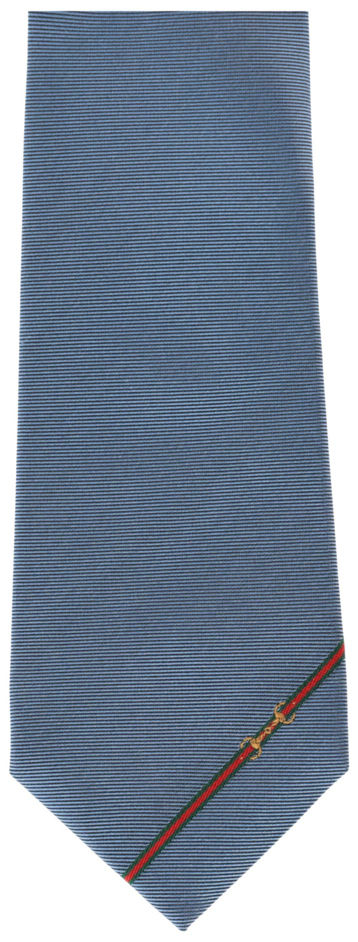 Gucci Horsebit Silk Jacquard Tie Sky Blue