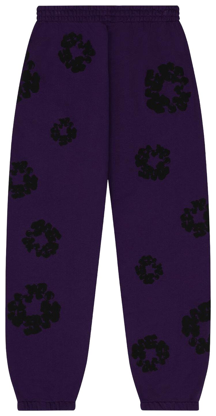 Denim Tears Black Cotton Wreath Sweatpants Purple