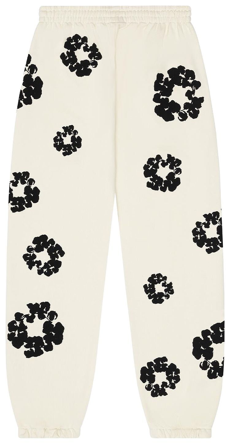 Denim Tears Black Cotton Wreath Sweatpants Oatmeal