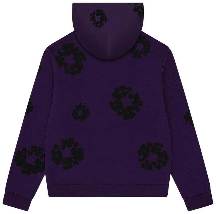 Denim Tears Black Cotton Wreath Hoodie Purple