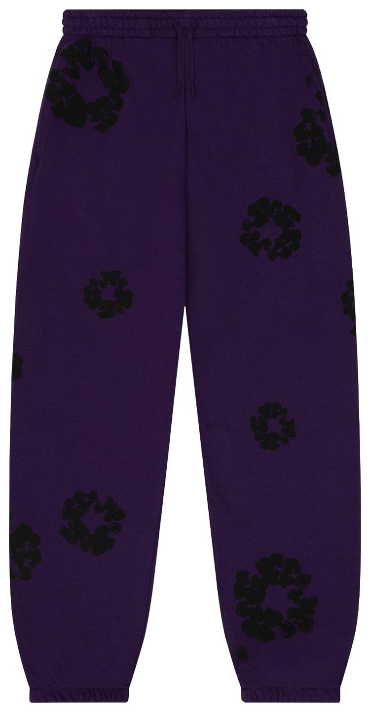 Denim Tears Black Cotton Wreath Sweatpants Purple