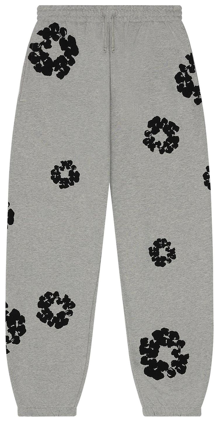 Denim Tears Black Cotton Wreath Sweatpants Grey