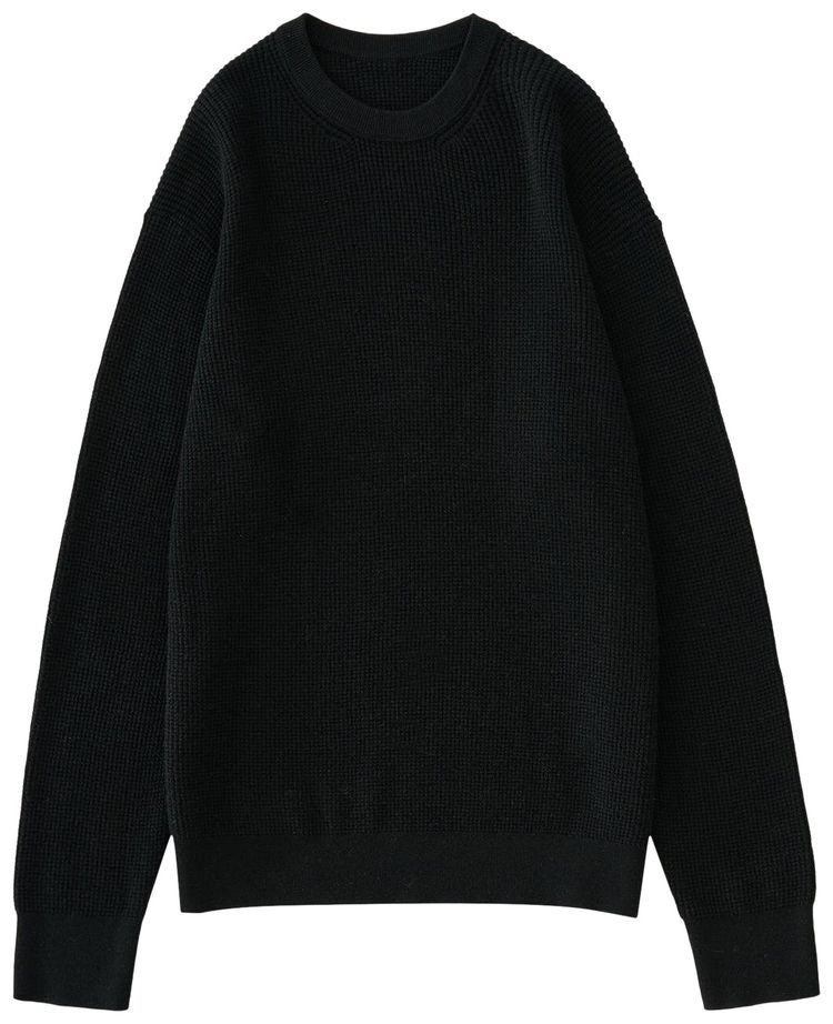 Studio Nicholson Portland Cashmere Waffle Knit Black