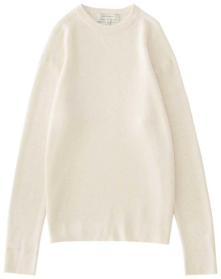 Studio Nicholson Portland Cashmere Waffle Knit Parchment