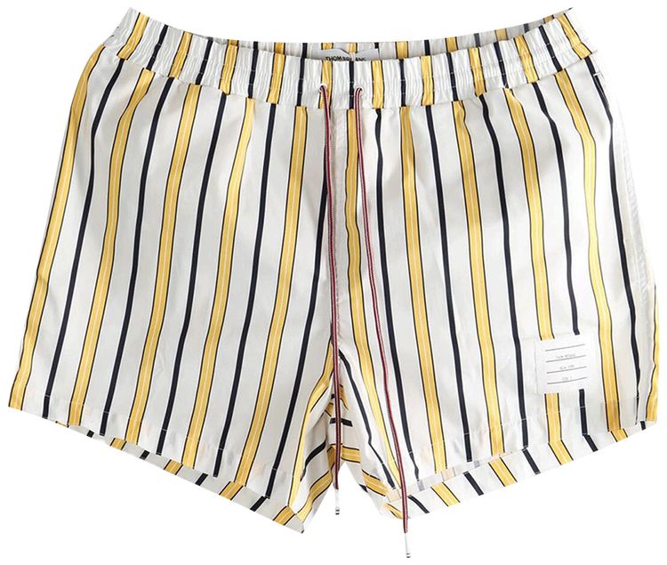 Thom Browne Repp Stripe Printed Swim Short Pale Yellow