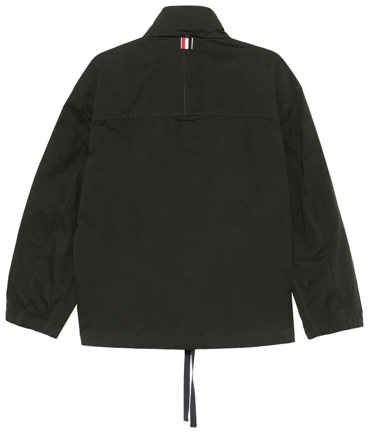 Thom Browne Combo Waxed Tech Hooded Anorak Coat Green