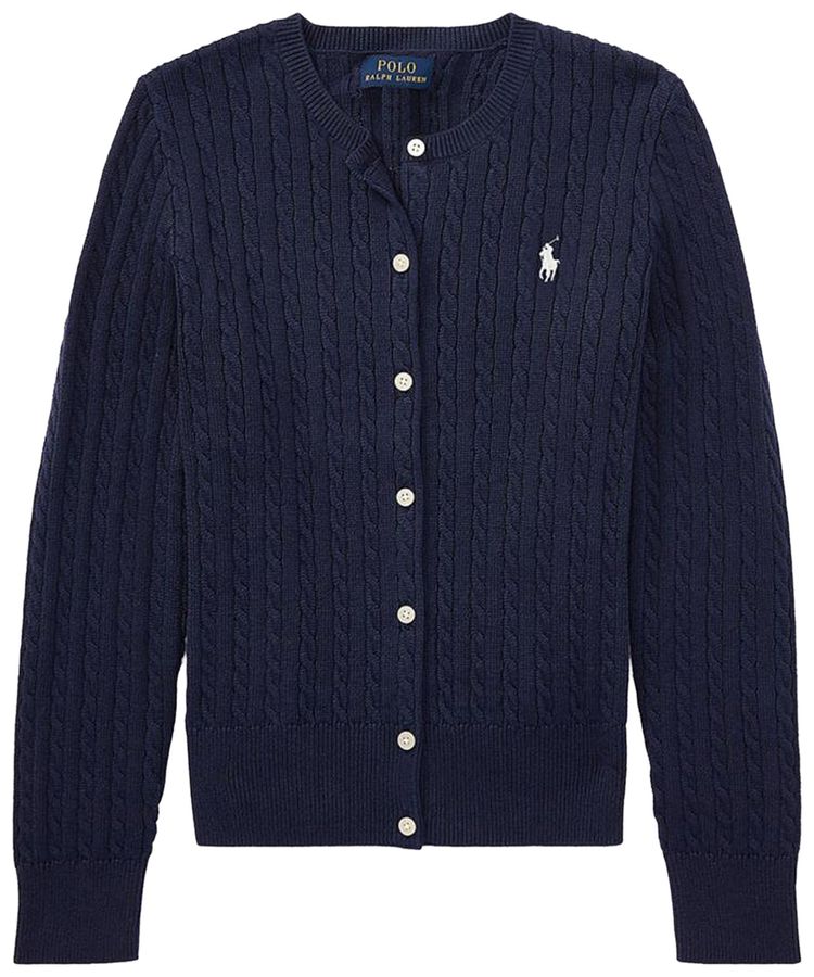 Polo Ralph Lauren Cable Knit Cotton Cardigan Hunter Navy