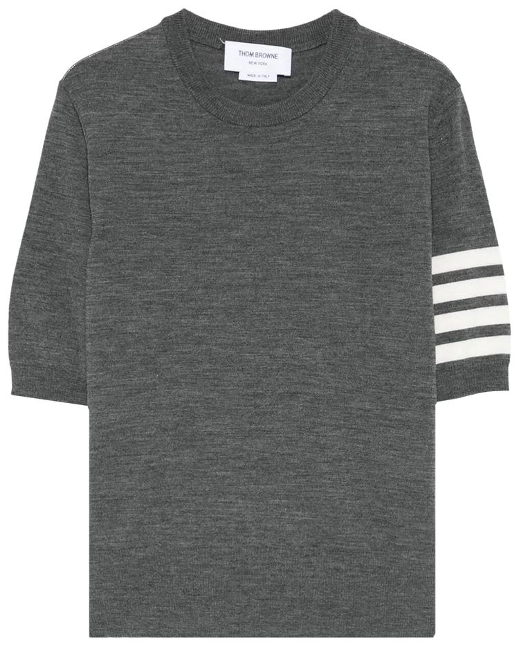 Thom Browne 4 Bar Wool Stripe Tee Medium Grey