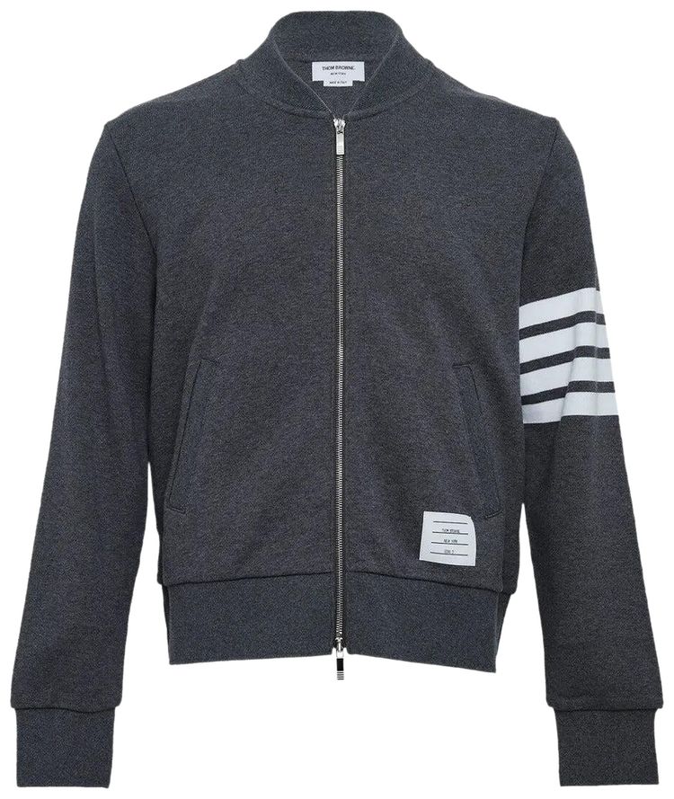 Thom Browne Classic Loopback Bomber Dark Grey